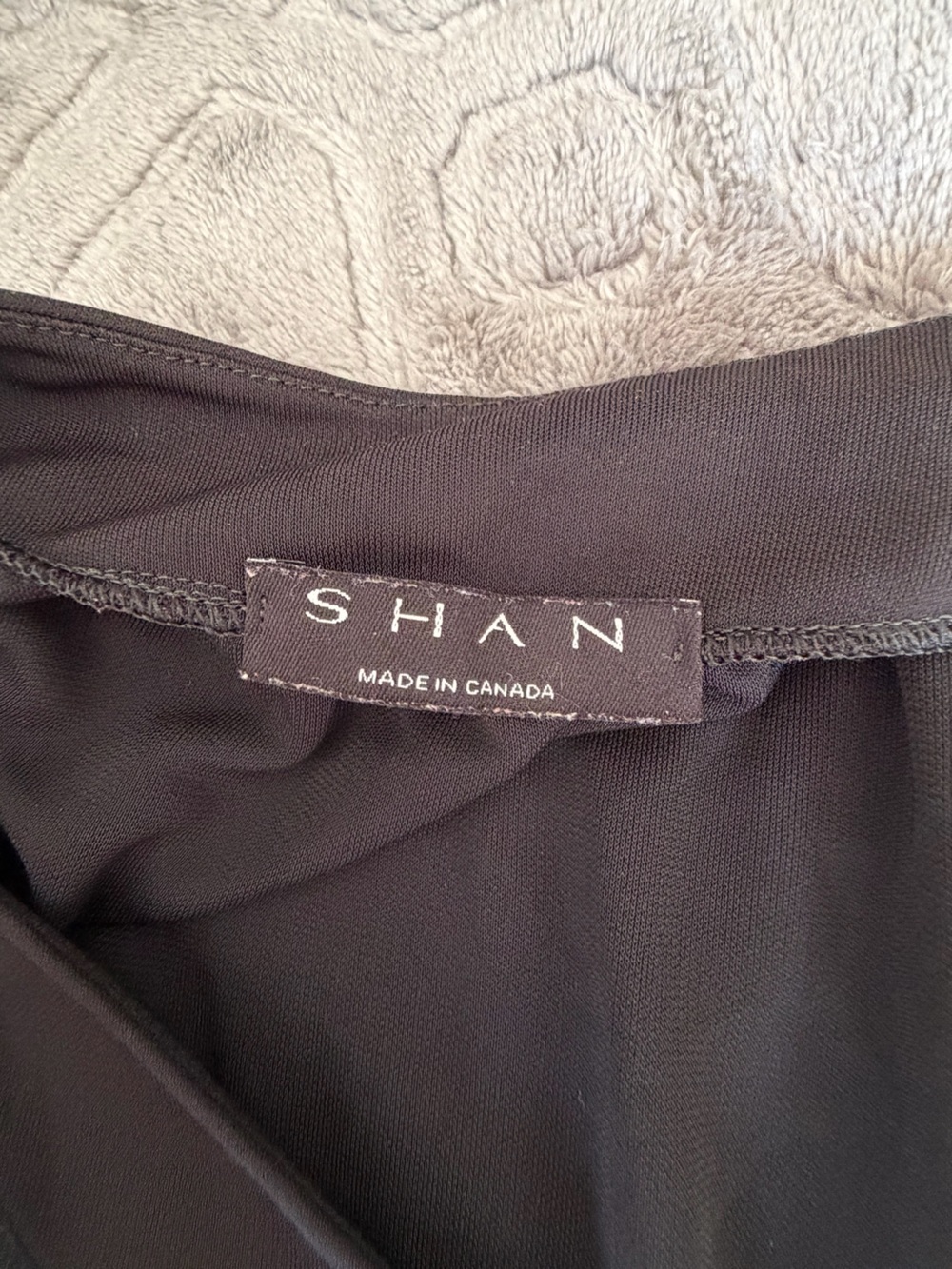 SHAN Black Sheer Sleeve Ruched Swim Cover Up Tunic Made in Canada Sz 10 - Picture 7 of 8